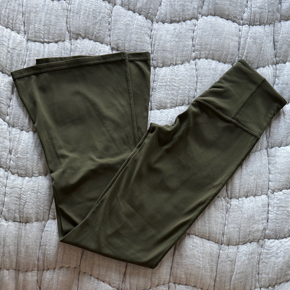 Athleta Elation Flare Pants in Olive